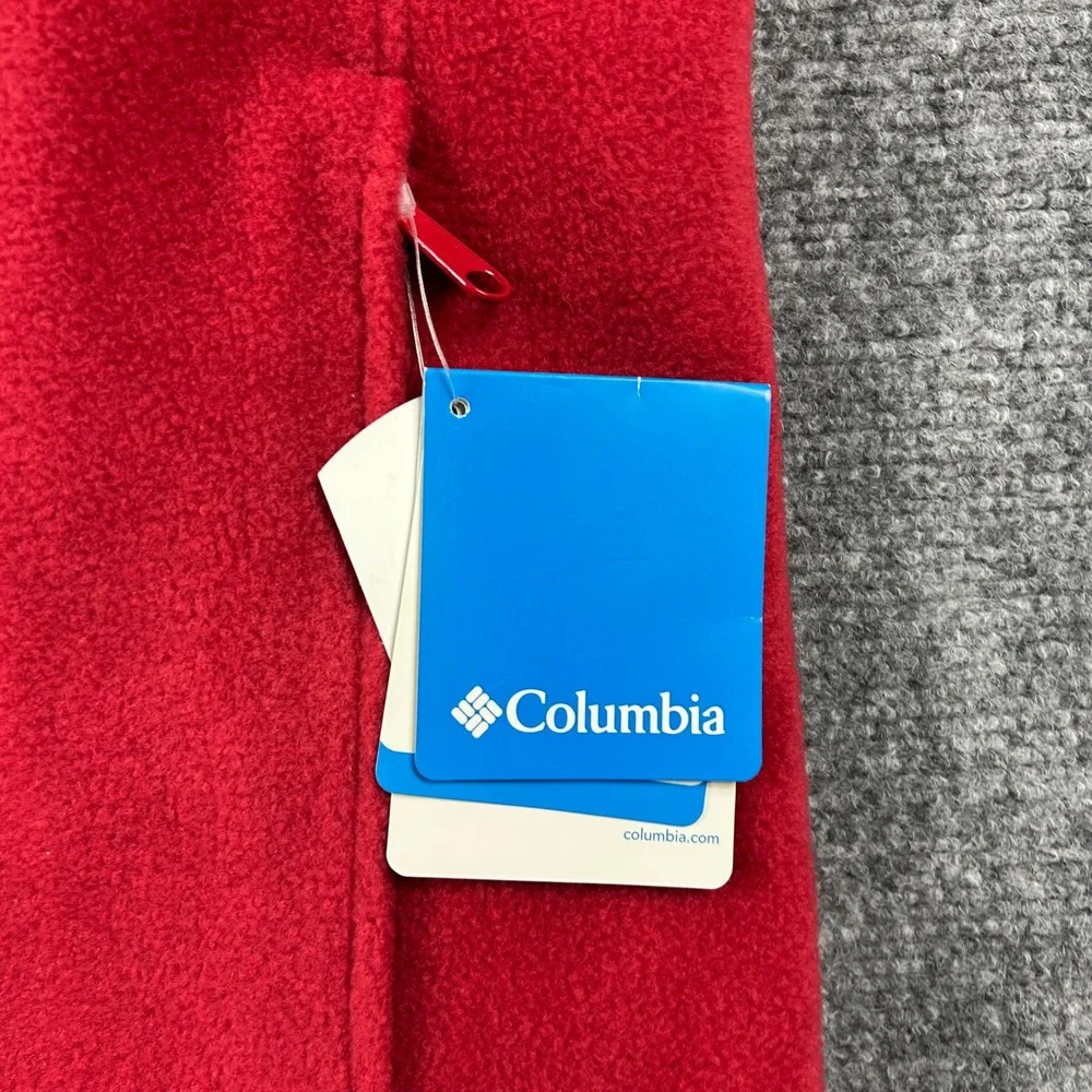 Columbia Fleece Vest Mens XXL Red WSU Cougars Collegiate Flanker‎ Full Zip NWT